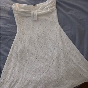 Windsor Strapless White Lace Dress